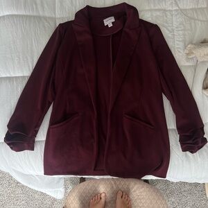 Nine West Red Blazer Velvet-Like Elegant
